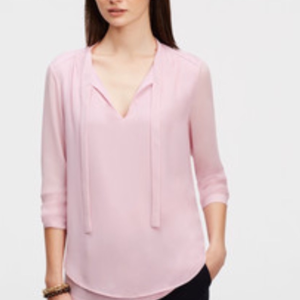 Ann Taylor mixed material blouse